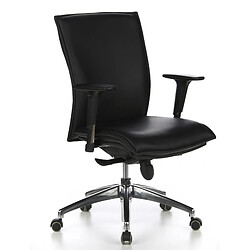 Siège de bureau / Fauteuil de direction MURANO 10, cuir noir hjh OFFICE