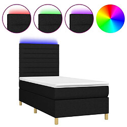 Sommier à lattes,Cadre à lattes de lit et matelas et LED pour Adulte Noir 90x190 cm Tissu -MN85787