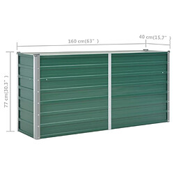 vidaXL Lit surélevé de jardin Acier galvanisé 160x40x77 cm Vert pas cher