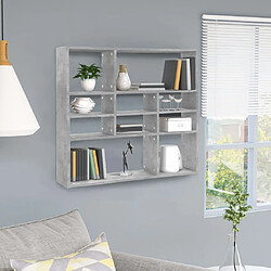 vidaXL Étagère murale Gris béton 90x16x78 cm Bois d’ingénierie