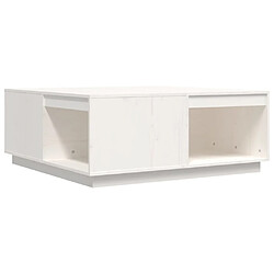 Maison Chic Table basse,Table Console Table d'appoint, Table pour salon Blanc 100x101x40,5 cm Bois massif de pin -MN46590