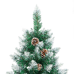 Acheter vidaXL Sapin de Noël mince bois véritable et neige blanche vert 180 cm