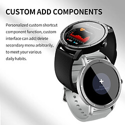 Universal Smartwatch Hommes Femmes IP68 Imperméable Bluetooth Sleep Monitor Fitness Rate Tracker Smartwatch (Noir)