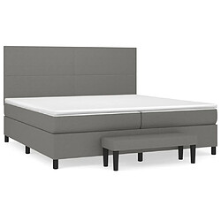 Maison Chic Lit Adulte - Lit simple Lit à sommier tapissier avec matelas moelleux - Meuble de Chambre - Gris foncé 200x200cm Tissu -MN36231