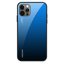 Nxe Coque en TPU bord flexible, léger, motif dégradé bleu/noir pour votre Apple iPhone 12/12 Pro 6.1 pouces