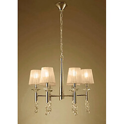 Luminaire Center Suspension Tiffany 6+6 Ampoules E14+G9, doré avec Abat jour bronzes & cristal transaparent