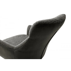 Avis Inside 75 Fauteuil lounge pivotant à 360° LUAN assise confortable piétement métal noir tissu vintage boue