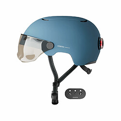 Cosmo Connected Cosmo Fusion Casque Intelligent Vélo et Trottinette avec Visière Unisex-Adult, Bleu Mat, Taille Unique