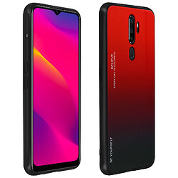 Avizar Coque Oppo A5 2020 et A9 2020 Design Dégradé Brillant Rigide Contour Gel Rouge