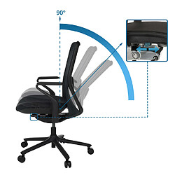 Chaise de bureau / chaise pivotante VERVIO dossier maille 3D / assise tissu noir hjh OFFICE