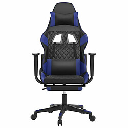 Acheter Maison Chic Chaise de jeu, Chaise gaming de massage et repose-pied, Fauteuil gamer,Chaise de Bureau Noir et bleu Similicuir -GKD76238