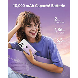 Avis SANAG Batterie Externe 10000Mah, Power Bank Charge Rapide Pd 22.5W Avec Câbles Intégrés Usb C Sortie, Mince Légère Portable Chargeur Affichage Led, Universel Compatible Iphone/Samsung (Violet)