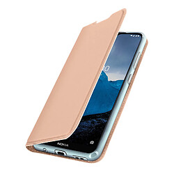 Avizar Housse Nokia 6.2 et 7.2 Folio Effet Satiné Porte-carte Support Vidéo rose gold