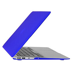 Wewoo Housse Étui bleu foncé pour Macbook Air 13,3 pouces 3 en 1 givré Hard Shell de protection en plastique avec Keyboard Guard & Port prise de poussière