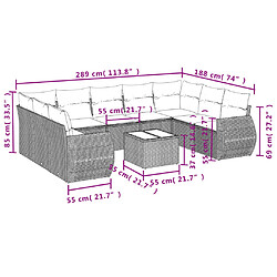 Avis Maison Chic Salon de jardin avec coussins 10 pcs | Ensemble de Table et chaises | Mobilier d'Extérieur beige résine tressée -GKD65154