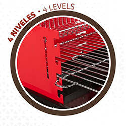 Acheter Roues de barbecue au charbon de bois Aktive Acier Plastique Métal émaillé 66 x 85 x 44 cm Rouge