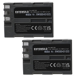 Vhbw EXTENSILO 2x Batteries compatible avec Fujifilm BC-150, IS Pro appareil photo, reflex numérique (1900mAh, 7,4V, Li-ion)