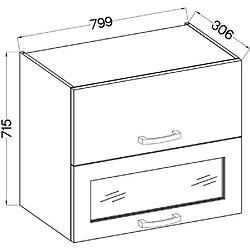 Acheter Cstore Meuble haut 2 portes basculantes - L 80 x P 31,6 x H 72 - Gris mat - LASSEN