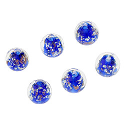 6pcs perles de verre rondes espaceur lumineux perles en vrac fabrication de bijoux bleu royal