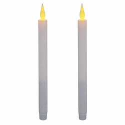 Lot de 2 Bougies Cierges LED Colorama 28cm Blanc