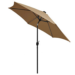 Avis vidaXL Parasol de jardin avec lumières LED et mât en aluminium taupe