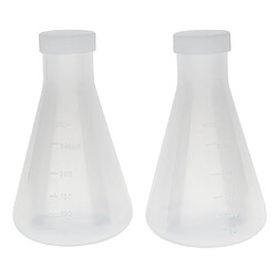 Acheter 2pcs 250ml Fiole Bouteille Labo Récipient Conique Plastique Transparent Pour Chimie