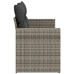 Maison Chic Canapé de jardin 2 places avec coussins | Canapé d'extérieur | Fauteuil,Banquette Jardin gris résine tressée -MN76722 pas cher