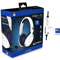 Casque audio gaming stéréo Playstation 4Gamers PRO4-50s sous Licence Officielle pour PS4 et PS5 Blanc pas cher