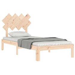 Avis Maison Chic Lit adulte - Cadre de lit 90x200cm avec tête de lit bois massif -MN61198