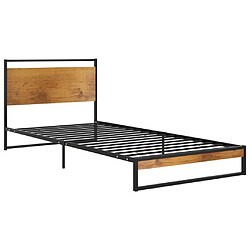 Maison Chic Lit adulte - Lit simple Cadre de lit,Structure du lit Contemporain Métal 90x200 cm -MN30090