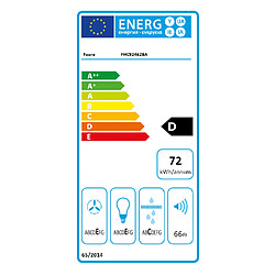 Hotte décorative murale 90cm 64db 420m3/h noir - fhc92462ba - FAURE