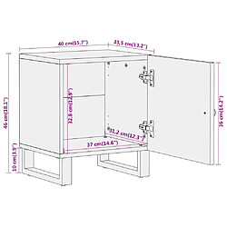 vidaXL Tables de chevet 2 pcs marron et noir bois de manguier solide pas cher