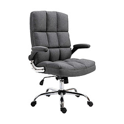 Decoshop26 Chaise de bureau pivotante réglable en hauteur en tissu gris foncé forme ergonomique 04_0001875