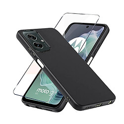 Htdmobiles Coque pour Motorola Moto G55 5G - housse etui silicone gel fine + film ecran - NOIR pas cher