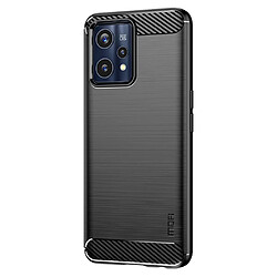 Coque en TPU MOFI Texture de fibre de carbone, antichoc, surface brossée, noir pour votre Realme 9 Pro +