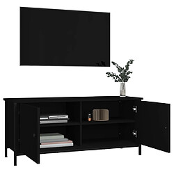 Avis vidaXL Meuble TV avec portes noir 102x35x45 cm bois d'ingénierie