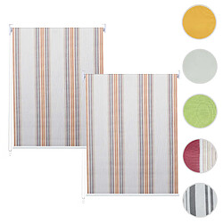 Mendler Lot de 2 stores à enroulement HWC-D52, store à enroulement latéral, 120x230cm protection solaire opaque ~ gris/brun/orange