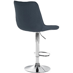 Avis Decoshop26 Lot de 2 tabourets de bar réglable en hauteur pivotant à 360° assise en tissu gris foncé couture verticale pied métal chromé 10_0004432