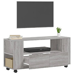 Acheter Maison Chic Meuble TV scandinave gris - Banc TV pour salon Sonoma 102x34,5x43 cm bois d'ingénierie -MN76465