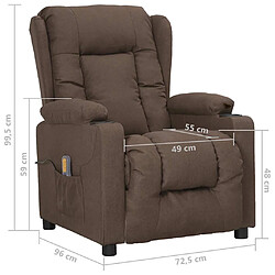 vidaXL Fauteuil de massage Taupe Tissu pas cher