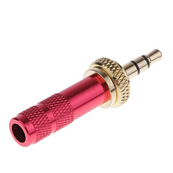 Acheter 3.5mm vis de verrouillage stéréo jack mâle prise métal audio soudure adaptateur rouge