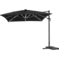 Habitat Et Jardin Parasol jardin déporté led alu Sun 3 Luxe 3 x 3 m - Noir 