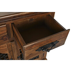 Pegane Buffet, meuble de rangement en métal et bois de Sheesham coloris marron foncé - Longueur 90 x Profondeur 40 x hauteur 90 cm pas cher