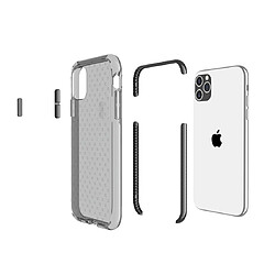 Wewoo Coque Souple Pour iPhone 11 Pro Grid Pattern Housse de protection en TPU transparent antichoc noir pas cher