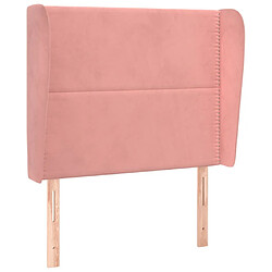 Maison Chic Tête de lit scandinave avec oreilles,meuble de chambre Rose 93x23x118/128 cm Velours -MN48379