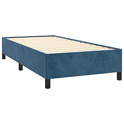 Acheter Maison Chic Lit adulte - Lit simple Cadre de lit,Structure du lit Contemporain Bleu foncé 100x200 cm Velours -MN40769