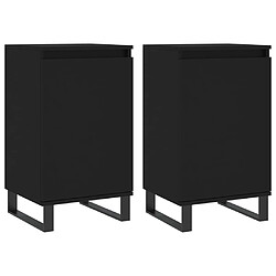 vidaXL Buffets 2 pcs noir 40x35x70 cm bois d’ingénierie