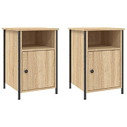 Maison Chic Tables de chevet 2pcs - Table basse Table de nuit - chêne sonoma 40x42x60cm bois d'ingénierie -MN29788