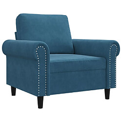 vidaXL Fauteuil Bleu 60 cm Velours