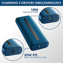 Avis SANAG - Power Bank Thunder 20000 - Chargeur De Batterie Portable Extra Compact - Charge Rapide Pour Téléphone Portable - Compact - Câble Usb C Inclus - Bleu